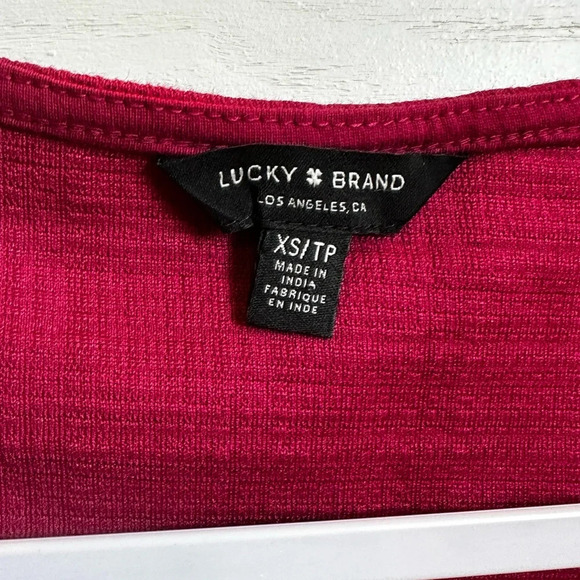 Lucky Brand Maroon Button Down Tie Front Sleeveless V-neck Blouse- Women… - Picture 3 of 3